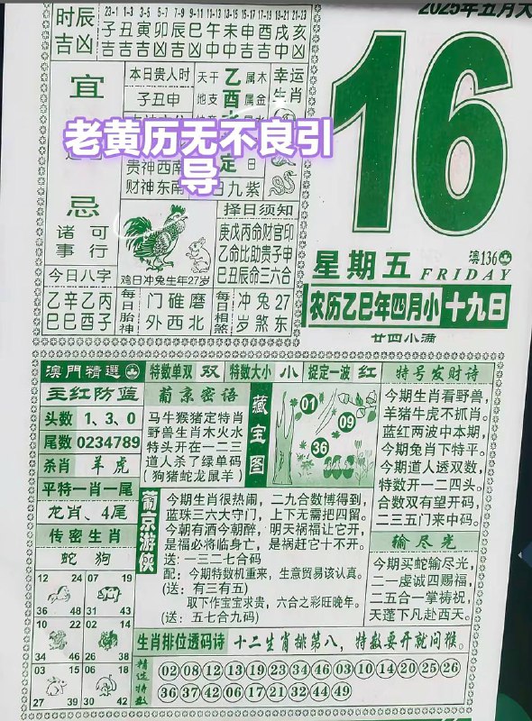2025年5月16日，四月十九，星期5️⃣2025年5月16日，四月十九，星期5️⃣