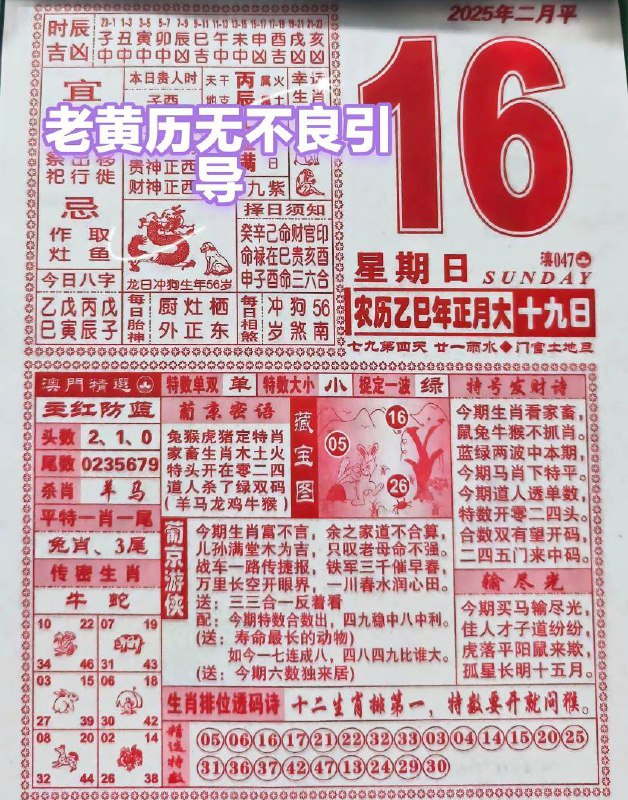 2025年2月16日 正月十九，星期日2025年2月16日 正月十九，星期日