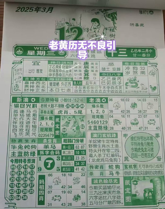 2025年3月12日，二月十三，星期三2025年3月12日，二月十三，星期三