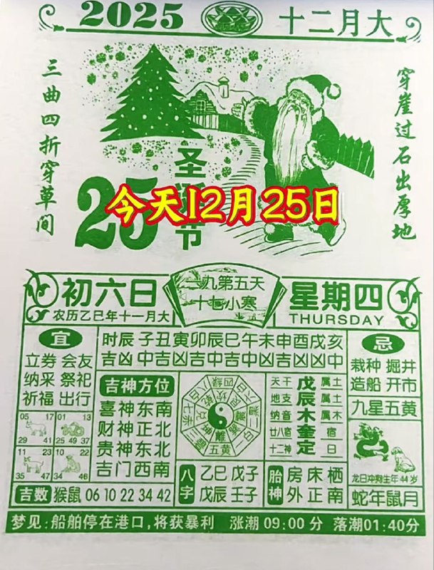 2025年12月25日.十一月初六，星期四2025年12月25日.十一月初六，星期四
