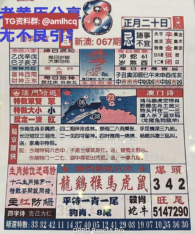 (日历) 3月8日,正月二十，星期日