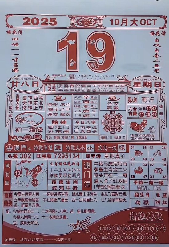 2025年10月19日.八月甘八，星期日2025年10月19日.八月甘八，星期日