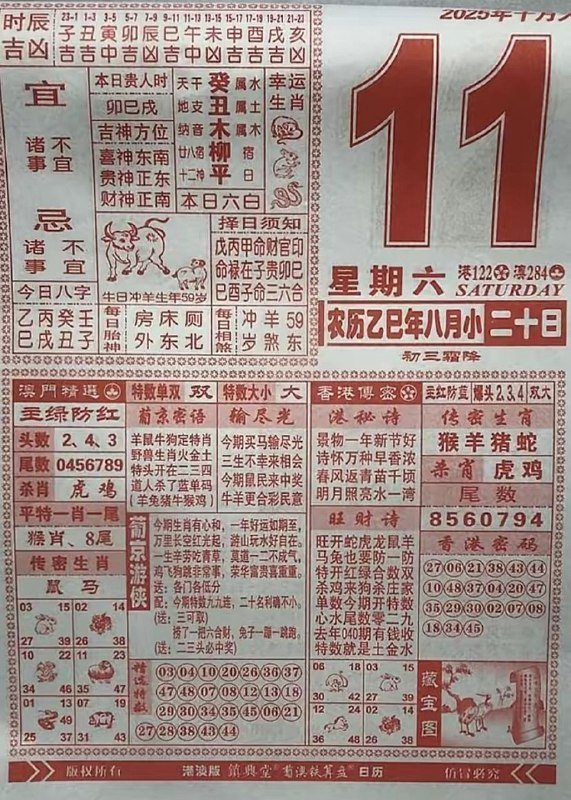 2025年10月11日，八月二十，星期六2025年10月11日，八月二十，星期六