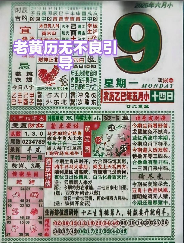 2025年6月9日，五月十四，星期一2025年6月9日，五月十四，星期一