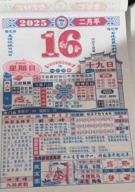 2025年2月16日 正月十九，星期日2025年2月16日 正月十九，星期日