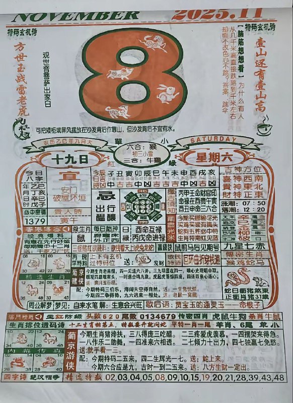 2025年11月8日.九月十九，星期六2025年11月8日.九月十九，星期六