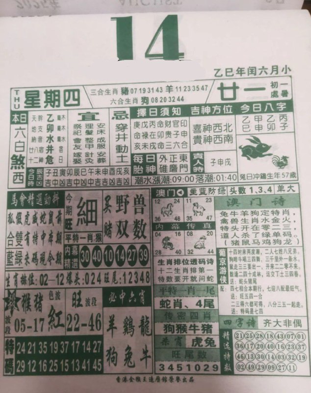 2025年8月14日，七月甘一，星期四2025年8月14日，七月甘一，星期四