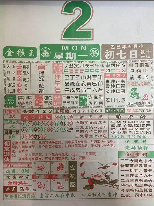 2025年6月2日，五月初七，星期