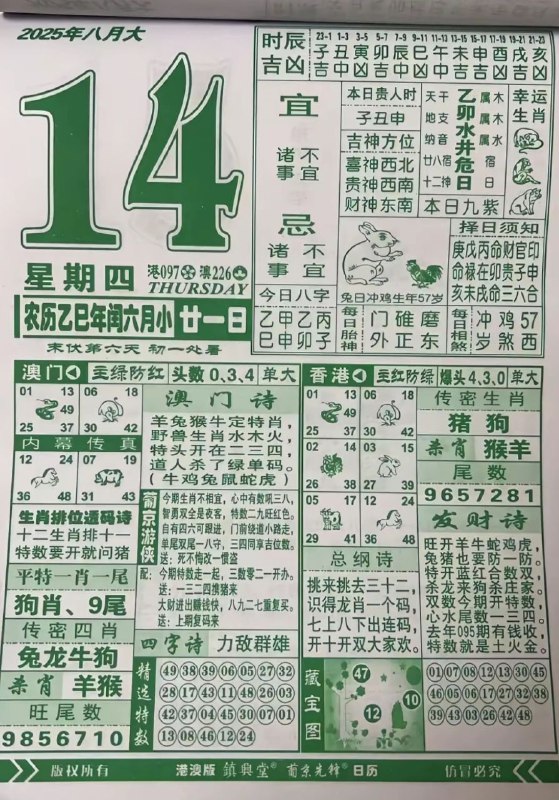 2025年8月14日，七月甘一，星期四2025年8月14日，七月甘一，星期四